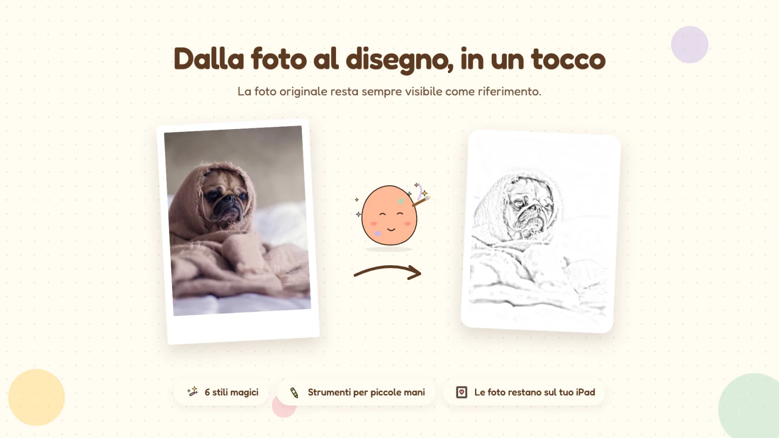 Magicolor — una foto trasformata in disegno da colorare